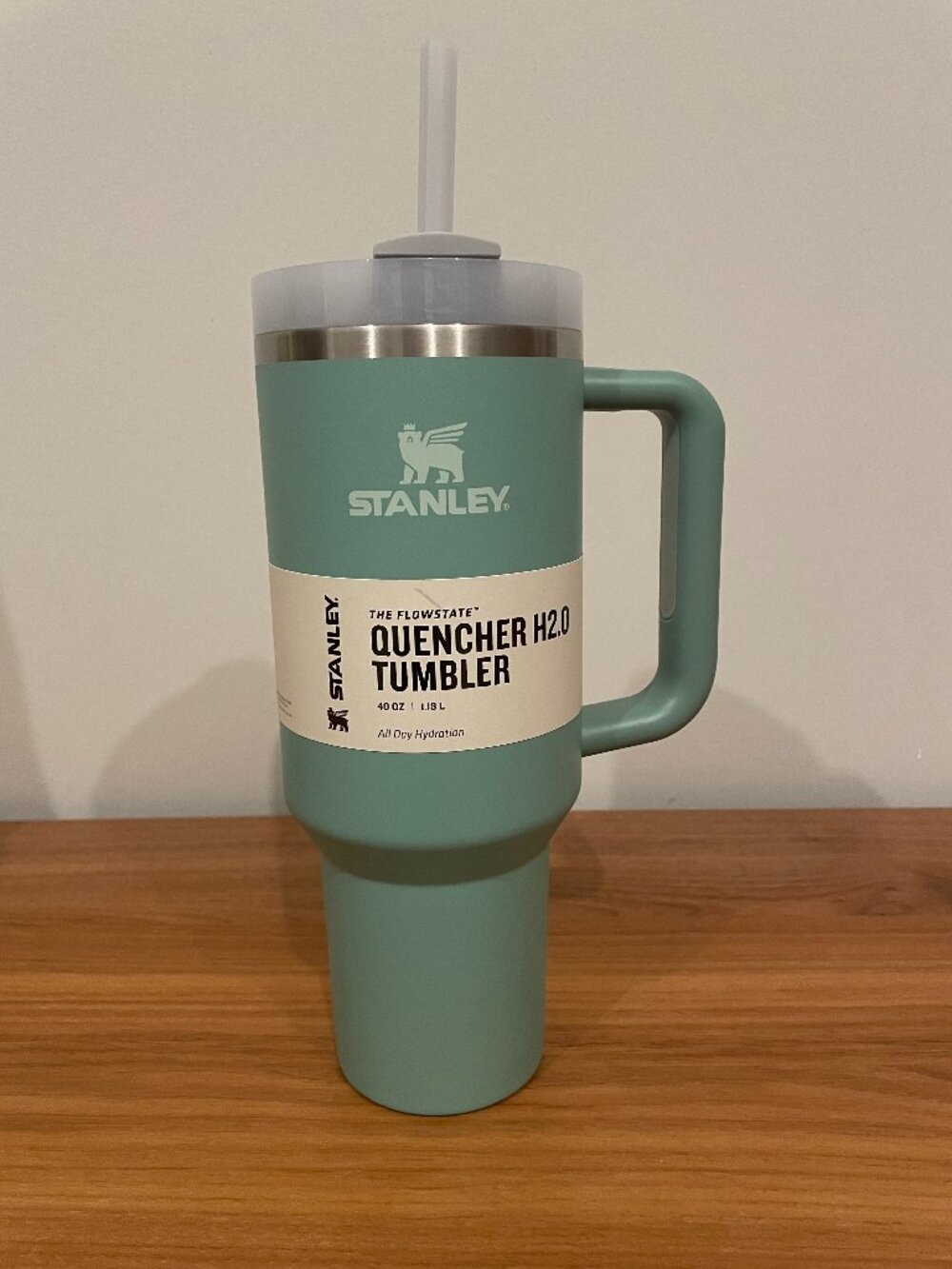 Stanley Quencher H2.0 FlowState 40 oz Seafoam Tumbler with Straw New